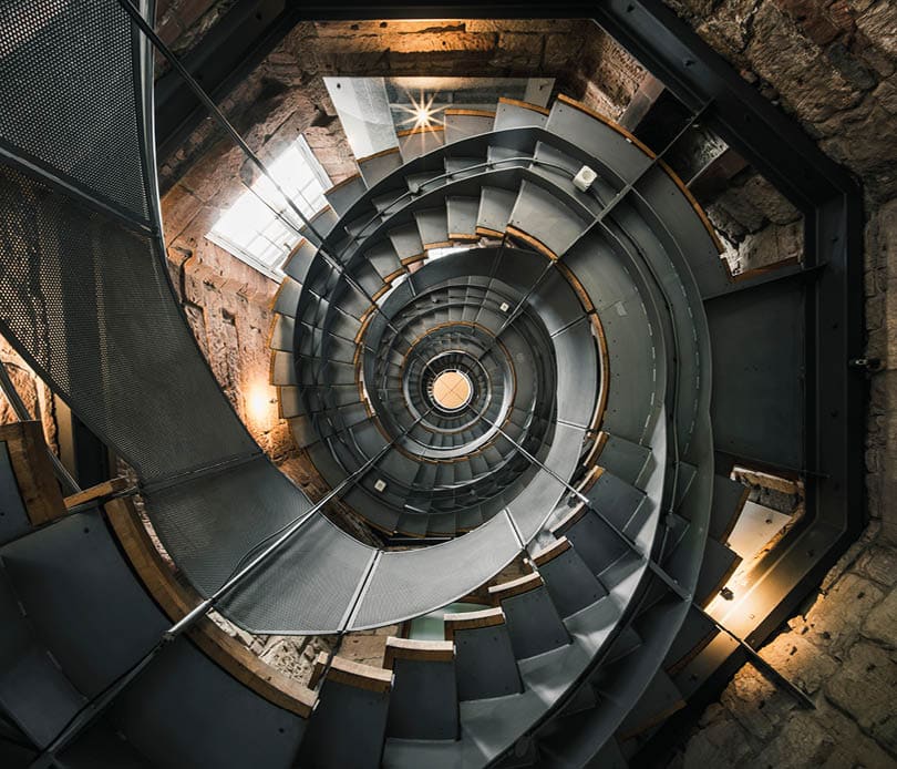 Spiral staircase in The Lighthouse, Glasgow
